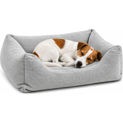 Panier Chien - Coussin Chien et Chat orthopédique à mémoire de Forme - Rectangle Gris - 65 x 50 x 20 cm - Déhoussable - Lavable à 30°C (1/3)