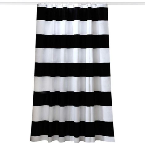 180200cm Bathroom Shower Curtain Waterproof Mildew Proof Polyester Fabric Black and White Stripes Pattern