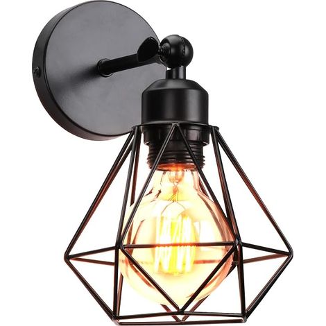 Vintage Industrial Indoor Wall Light Ceiling Light Metal Lighting Retro Industrial Wall Lamp Adjustable 180° Wall Lighting (1/4)