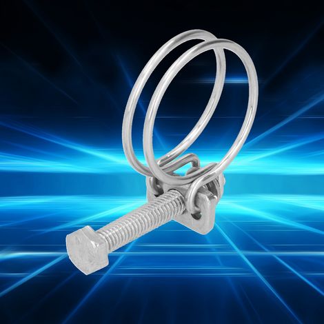 Colliers de serrage à double fil en acier inoxydable 201, attaches, colliers, supports de tuyaux, attaches pour tuyaux de four électrique, fixation de tuyaux 16-19 mm (1/5)