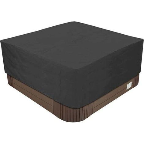 Garten-Whirlpoolabdeckung, Schutzhülle für Whirlpools aus 210D Oxford-Gewebe, wasserdicht, staubdicht, UV-beständig, verschiedene Größen erhältlich, Schwarz, 220 x 220 x 85 cm (1/5)