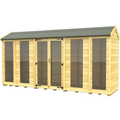 14 x 4 Apex Summer House (Full Height Window)