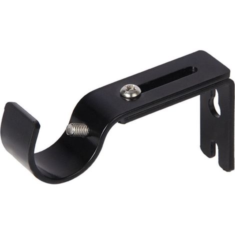 4 soportes ajustables para barra de cortina con 8 tornillos, montaje en pared, barra de cortina extensible de acero inoxidable, negro, 8.8–11.524- Crezuo (1/3)