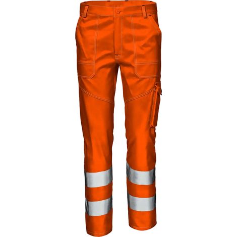 SIR SAFETY SYSTEM VELVET Pantalon de travail multipoches orange haute visibilité Taille 44