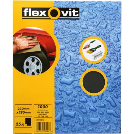 Flexovit 63642558246 Waterproof Sanding Sheets 230 x 280mm 1000G 25 FLV58246 (1/5)