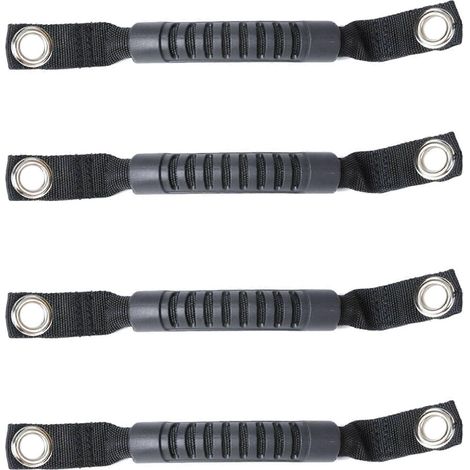 4 poignées de maintien noires rembourrées pour sièges arrière de Jeep Wrangler JK TJ (1/5)