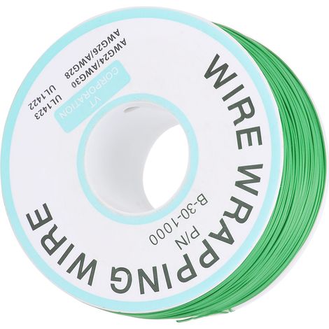 Fil de connexion électronique étamé monobrin vert pour circuits imprimés