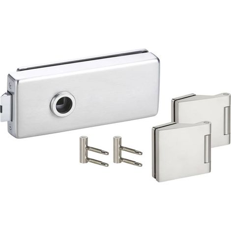 HERMAT Ganzglastürschloss-Set GENOVA 6081/6325/HZ, Edelstahl