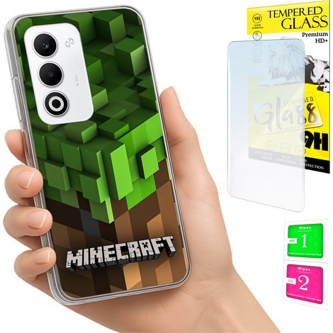 Custodia per Oppo A5 5G, cover posteriore con vetro temperato 9H. (1/5)