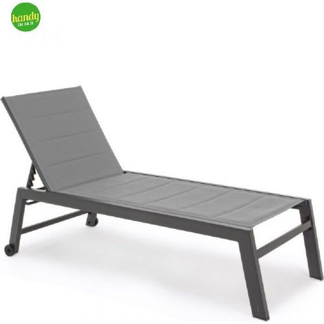 Lettino Bizzotto Hilde alto antracite 42,5 x 200 x 65 cm (1/5)