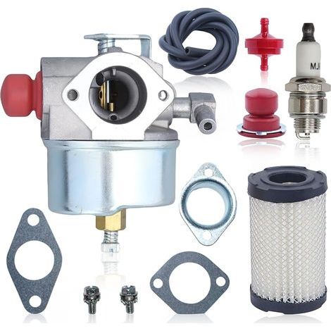 Kit de carburador para Tecumseh TVS75 TVS100 TVS100 ECV100 LAV30 LAV35 con carburador + bomba de cebado + filtro de aceite + bujías de encendido + filtro de aire + manguera de combustible 632795A (1/4)