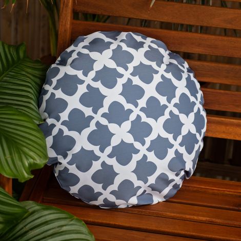 Gardenista - Coussins Décoratifs Pour Jardin, Coussins Ronds Résistants à l'eau, Oreillers Imprimés de 38 cm pour Meubles de Terrasse, Coussins Dispersés Intérieur et Extérieur - Fusain (1/5)