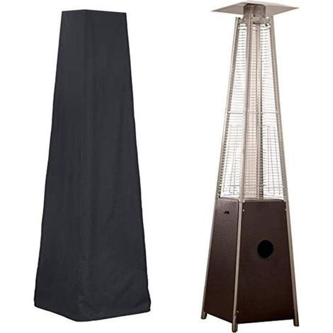 Terrassenheizstrahler-Abdeckung - Pyramidenförmige Terrassenheizstrahler-Abdeckung, Schwarz (229x53x53cm) (1/4)
