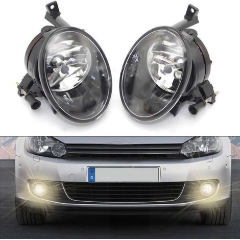Faros antiniebla para VW Golf 6 Cabriolet Plus Eos Tiguan Beetle Caddy 3 Jetta Touran Seat Alhambra, 1 par con lente transparente (1/5)