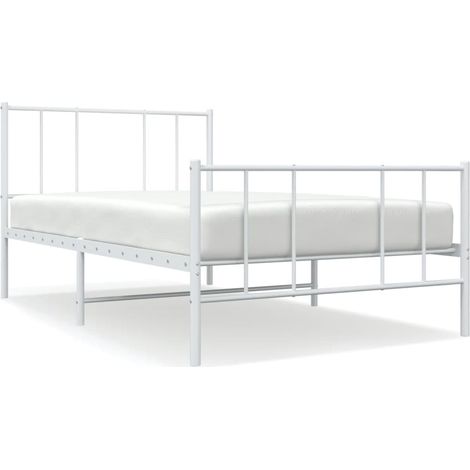 Maison Exclusive - Giroletto con Testiera e Pediera Metallo Bianco 107x203 cm (1/5)