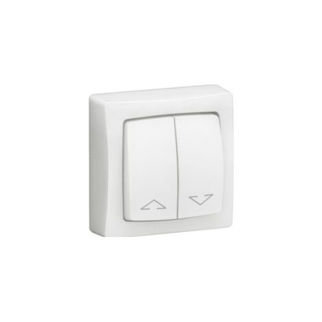 Double interrupteur pour volets roulants Appareillage saillie complet - blanc (1/3)