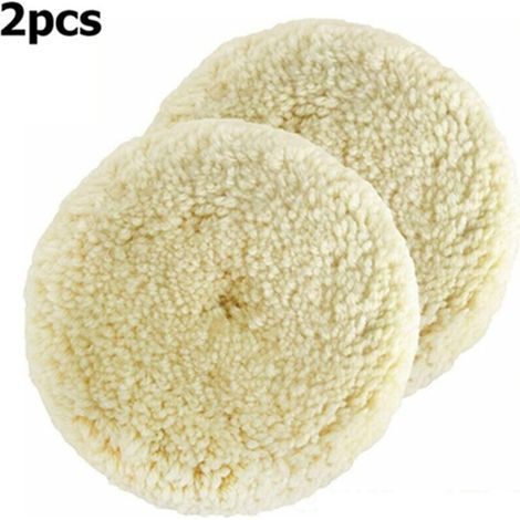 2Pcs Tampon de Polissage en Laine d'agneau, 3 Pouces 76mm Tampon de Laine pour Polir Tampon de Polissage Bonnet de Polissage Disque de Polissage en Laine pour Auto Polissage Voiture (1/4)
