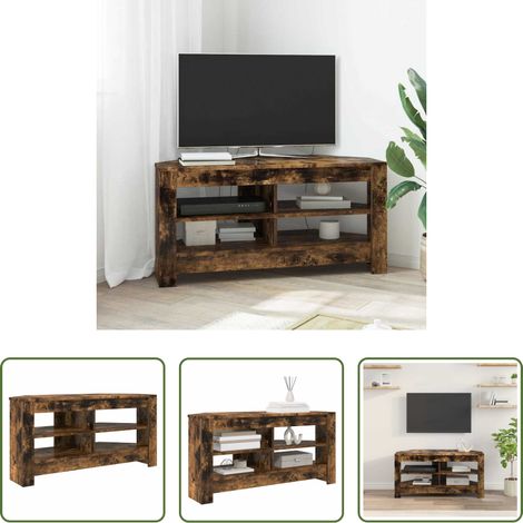 Meuble tv moderne - MeubleTVd'Angle Chêne fumé 102 x 40,5 x 45 cm Bois d'ingénierie (1/5)