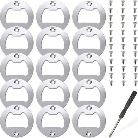 15 Sets Flaschenöffnereinsätze, Metalleinsatz-Teilesatz für Flaschenöffner, Harzgussformen, Harz-Bieröffner, DIY-Zubehör