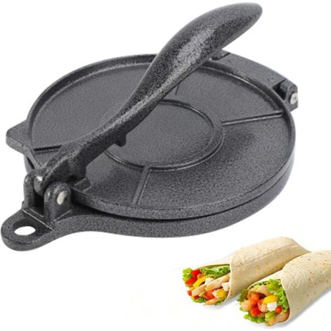 Presse à Tortilla, 20cm/16cm Machine à Quesadilla en Aluminium, Noir, Moderne (1/5)