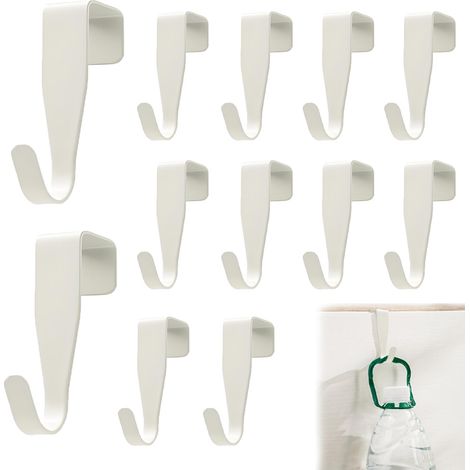 4 Pièces Crochet Porte, Patere Porte à Suspendre, Suspension Stable, Sans Perçage, pour Porte Standart, Tiroir, Placard Armoire, pour Cuisine Salle de Bains Chambre à Coucher (Blanc-12) (1/5)