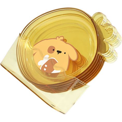 Assiette en plastique créative de style japonais pour un usage domestique, idéale pour servir des légumes et des os, petites assiettes, coupes à fruits et à bonbons, jaune transparent. (1/5)