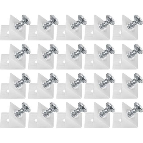 20 Pièces Cales en Plastique pour Meuble Tiroir, Équerre De Fixation, Connecteur Arrière Stabilisateurs, Fond de Tiroir Connecteur avec Vis, pour Réparer Affaissement Étagère Meuble
