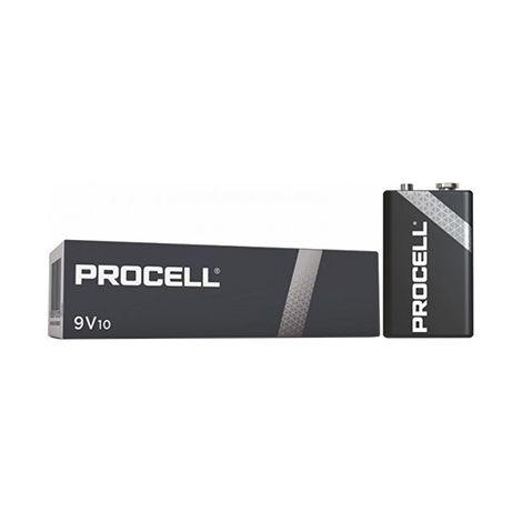 Caja de 10 pilas alcalinas 'Duracell Procell' 6LR61 de 9V (1/2)