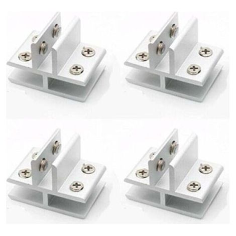 Consoles et taquets pour étagères Lot de 4 pinces en forme de T pour verre sur 3 panneaux latéraux, douches, tables, panneaux de serrage 10-12 mm