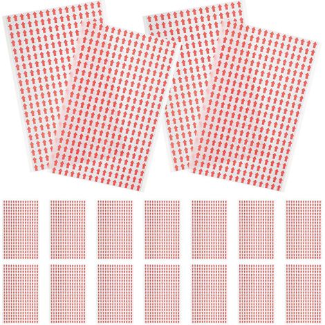 20 feuilles d'autocollants fléchés directionnels - Panneaux de signalisation fléchés - Autocollants fléchés d'indication de direction-1x0.7CM-Red