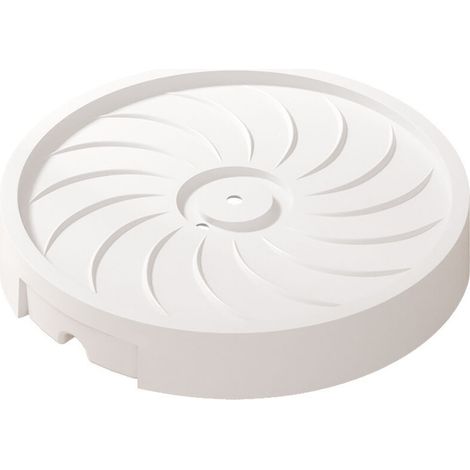 Socle de pot de fleurs à roulettes, blanc, diamètre intérieur 30 cm, bac à eau, support de jardinière lesté en plastique. (1/5)