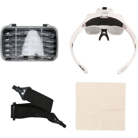 Loupe frontale LED rechargeable 2 pièces avec bandeau ajustable et lumière intégrée (1/5)
