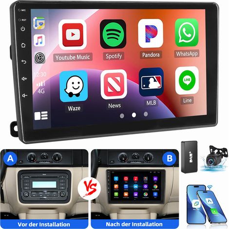 Pour Skoda Fabia II 2008-2014 Apple Carplay Android 15 Autoradio GPS RDS BT WIFI 4+64G DAB CAM