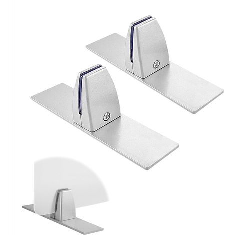 Due clip divisorie da scrivania a forma di T, regolabili, con base di supporto (argento). (1/5)