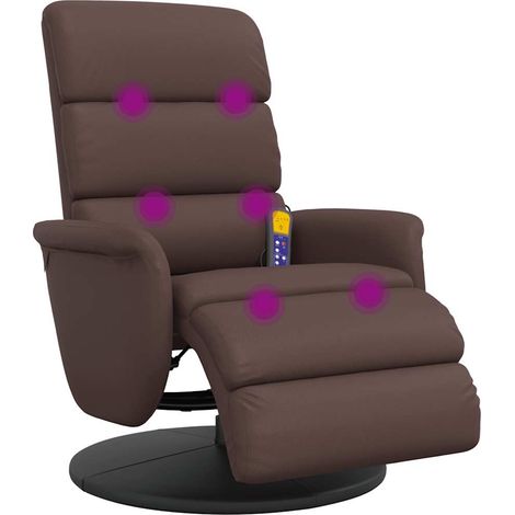 Fauteuil Inclinable - Fauteuil Relax repose-pieds marron similicuir fr17700 (1/5)
