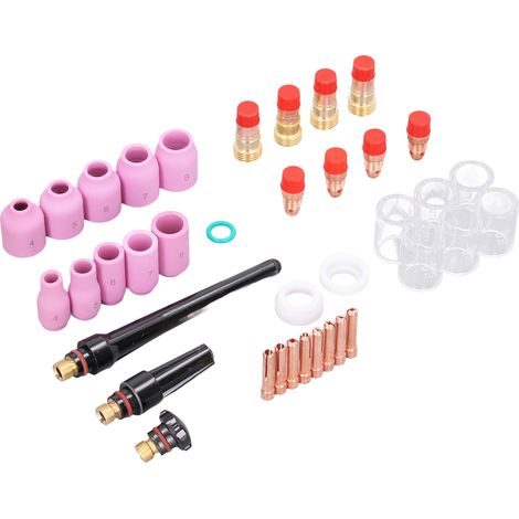 Kit 49 pièces accessoires soudage TIG : verre, buse, pince, outillage pour torche WP-17 18 26 (1/5)
