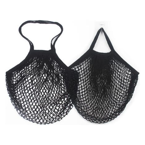 Lot de 2 sacs à provisions en filet noir brillant