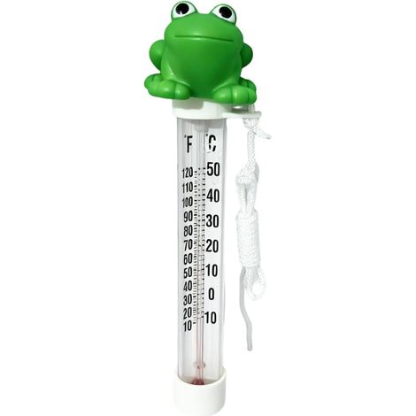 Thermomètre de piscine, thermomètre flottant en forme de grenouille, thermomètre de piscine avec grand écran et cordelette, en ABS incassable, pour adultes, enfants, spas, bains à remous, baignoires,  (1/5)