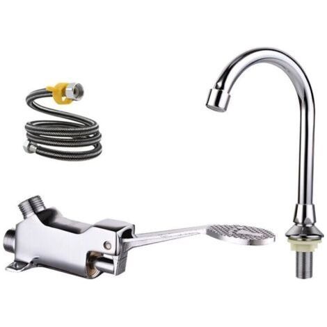 Mitigeur de lavabo robinet à pédale ensemble de robinets de lavabo de laboratoire médical/de salle de bains (1/5)