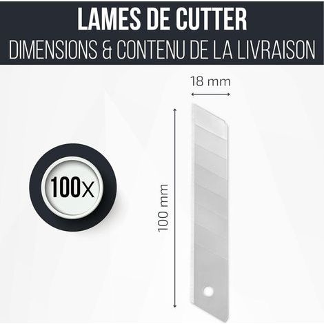 100x cutter blades 18mm - Professional cutter blade - Very durable and ultra sharp - Replacement blades for cutters (1/4)