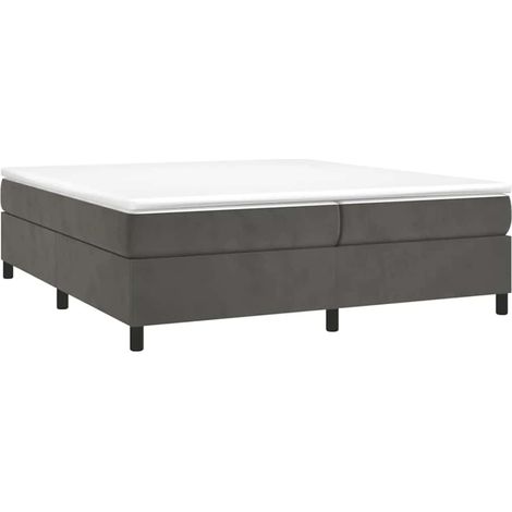 Maison Exclusive - Cama box spring con colchón terciopelo gris os (1/5)