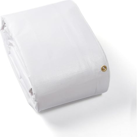 GUARD SHIELD Abdeckplane Wasserdicht mit Ösen 2m x 2m Weiß Extreme Schwerlast Multifunktionale Polyester-Plane 300g/㎡ Reißfest, UV-stabilisiert, Reißfest Beidseitig Beschichtet (1/5)