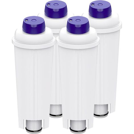 Lot de 4 Filtres à Eau de Rechange pour Machine à Café Delonghi Avec Adoucisseur à Charbon Actif pour De'Longhi ECAM, ETAM, EC, BC Series