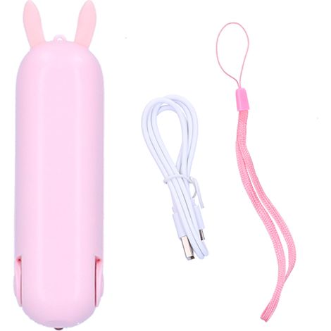 Ventilateur portable pliable et rechargeable, mini appareil de refroidissement avec lampe torche d'urgence rose (1/5)