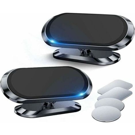 Lot de 2 Support Téléphone Voiture Magnétique Porte Téléphone Voiture 360° Rotation Aimant Telephone Voiture Support (1/3)