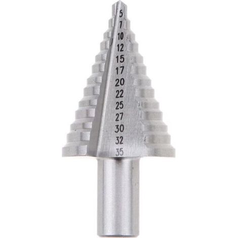 Metal Foret Conique Foret étagé 5mm-35mm,Triangle Conique Titane avec Revêtement Titane,pour Visseuse Percage sur Acier, Laiton, Bois, Plastique Argent