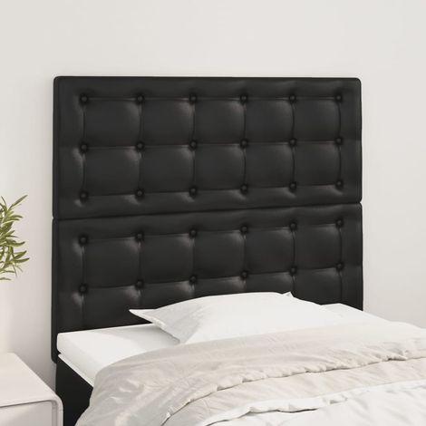 Têtes de lit 2 pcs - Design industriel - Pour Lit adulte - Noir 80x5x78/88 cm Similicuir Chic-679520 (1/5)