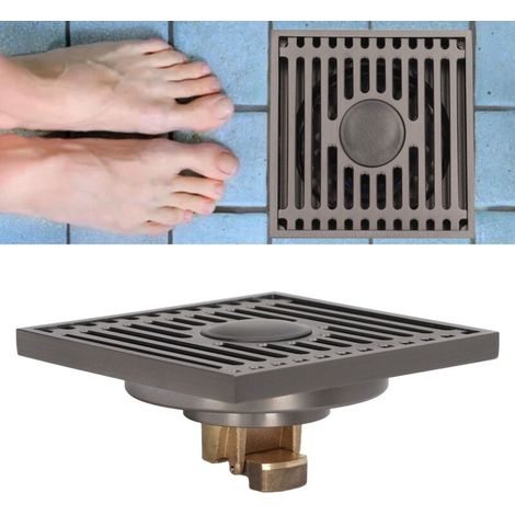 Drain de sol de douche en cuivre, ensemble de vidange de sol de grande capacité sans odeur pour salle de bains, toilettes, balcon, eau grise peu profonde (1/4)