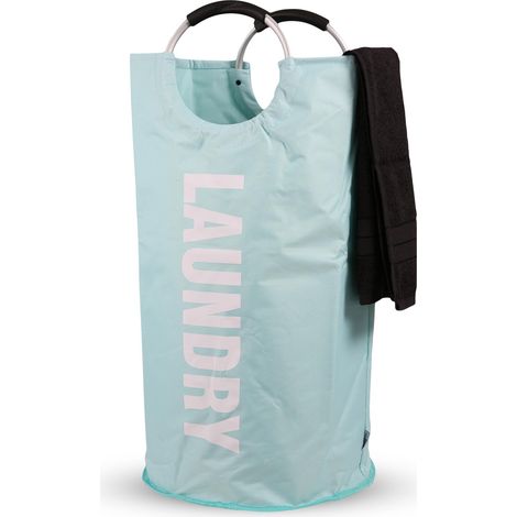 82L Large Collapsible Laundry Basket - DUCK EGG (1/5)