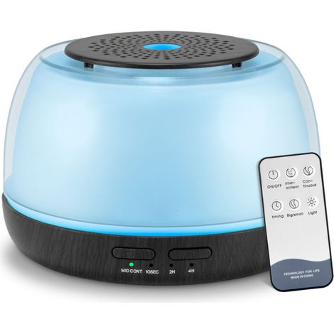 Diffusore di oli essenziali (300 ml), diffusore di nebbia fredda con telecomando, cavo di alimentazione USB-C, 7 luci LED a colori variabili, camera da letto - Crezuo (1/4)
